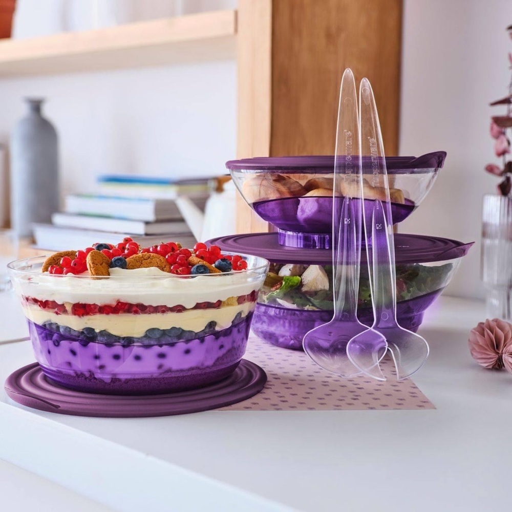 Tupperware clearly elegant serving set